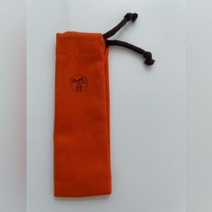 HERMES DRAWSTRING POUCH 5” x 1.75”